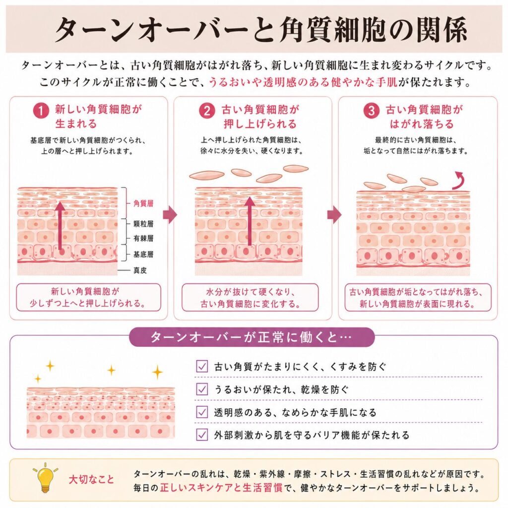 角質細胞とバリア機能の関係を示す図