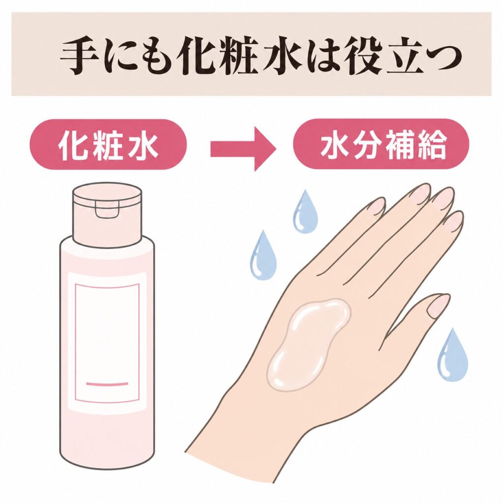 化粧水が水分を補う図