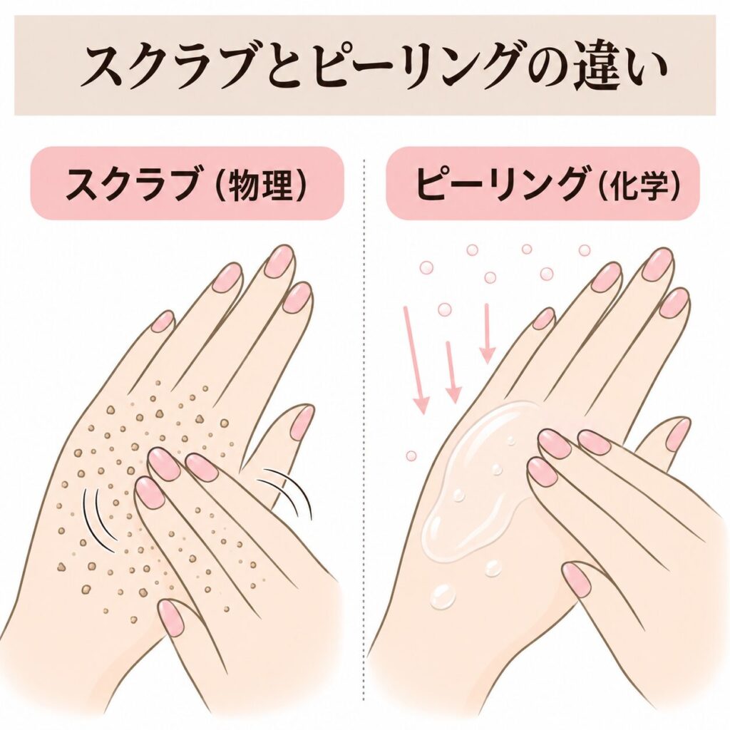 スクラブとピーリングの違いの全体図