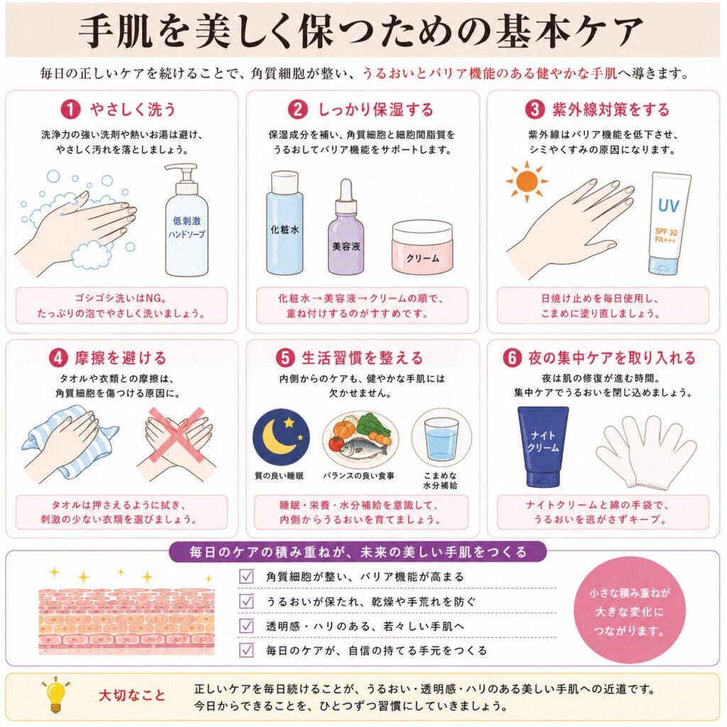手の皮膚の表皮・真皮・皮下組織の3層構造を示す図