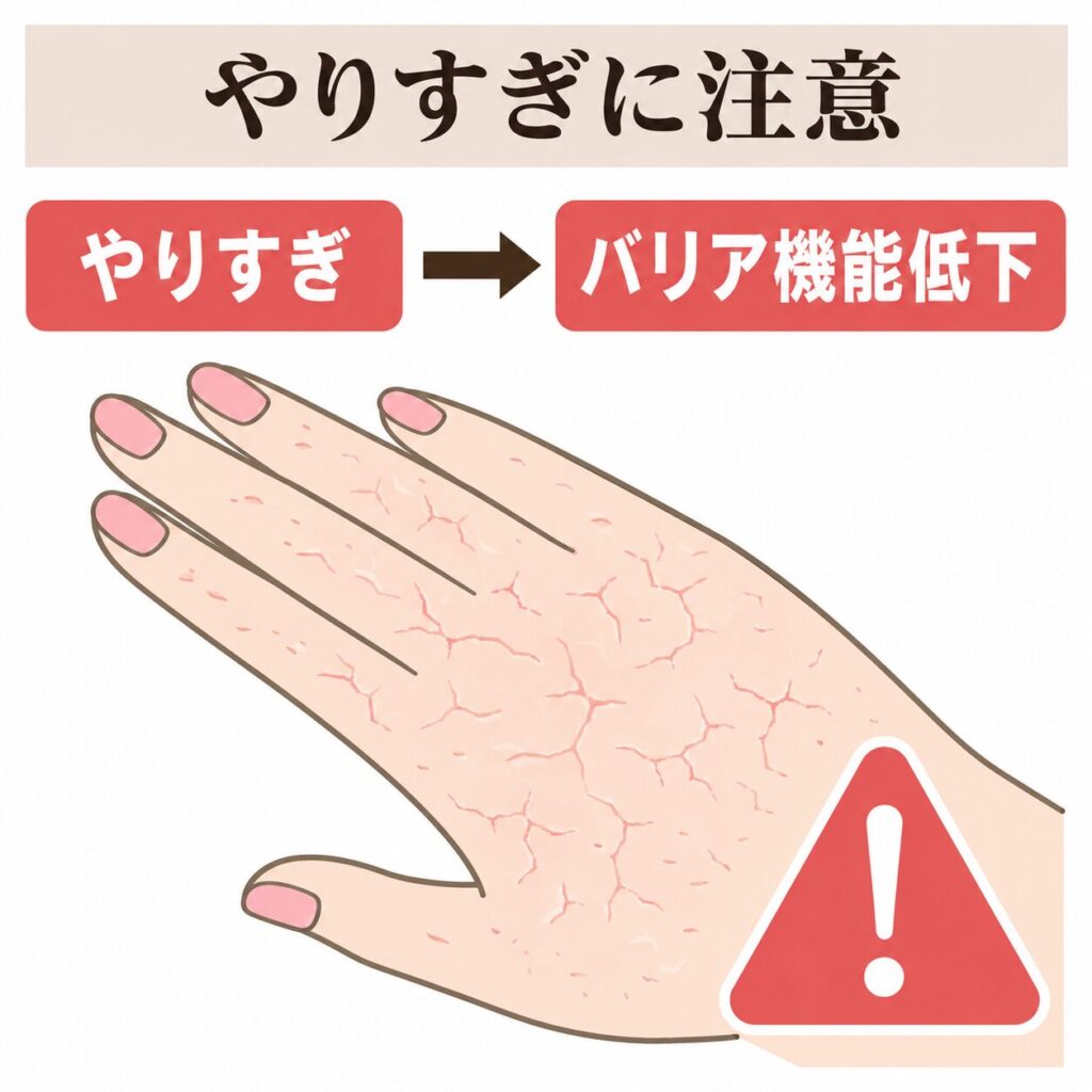 スクラブとピーリング選びの注意点の図
