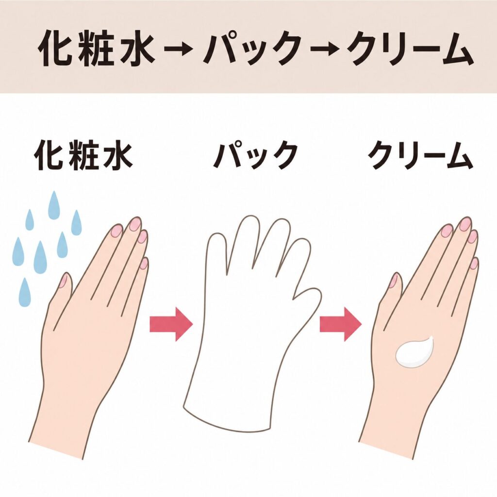 ハンドマスク・パックとパラフィンパックの使い分けの図