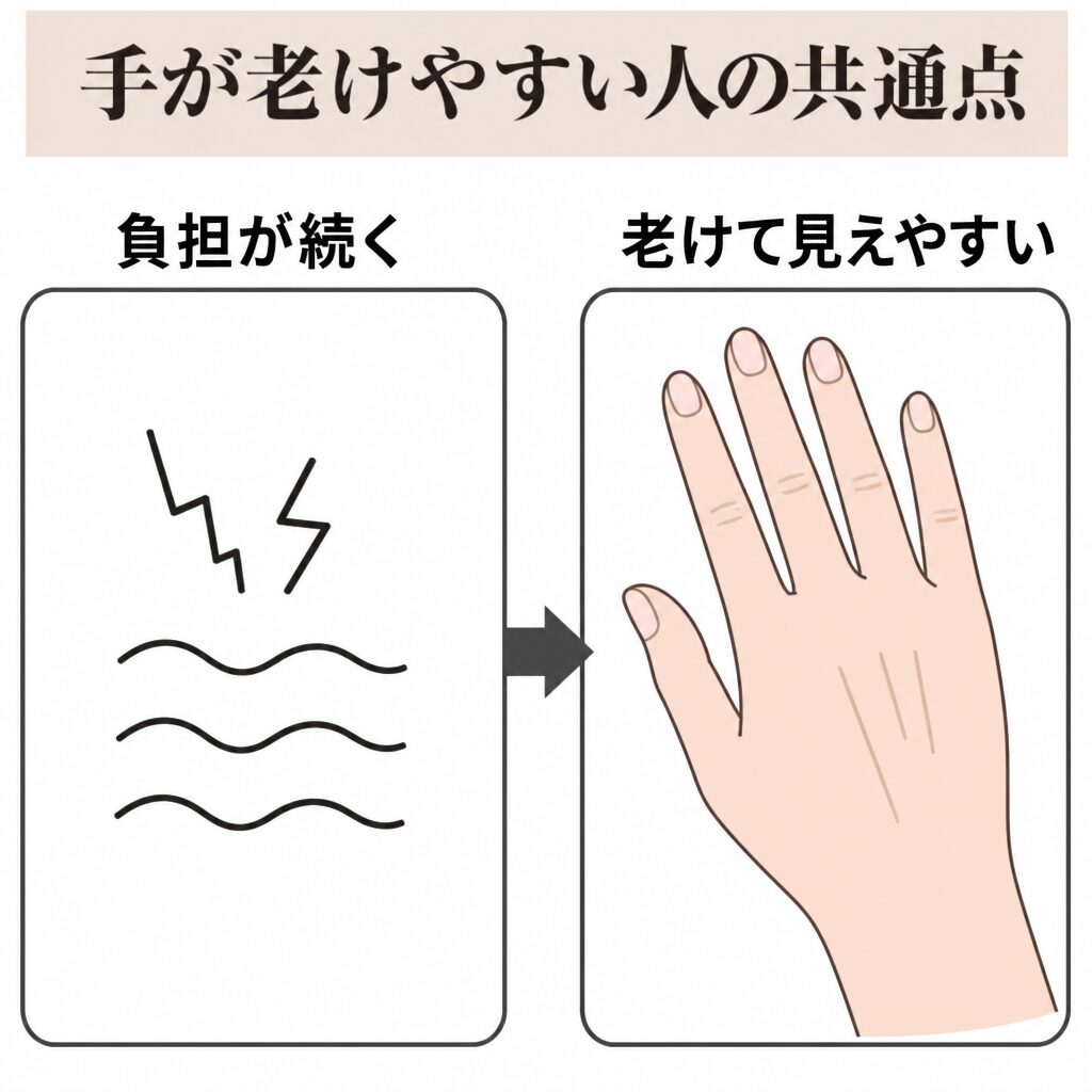 手が老けやすい共通点の全体図