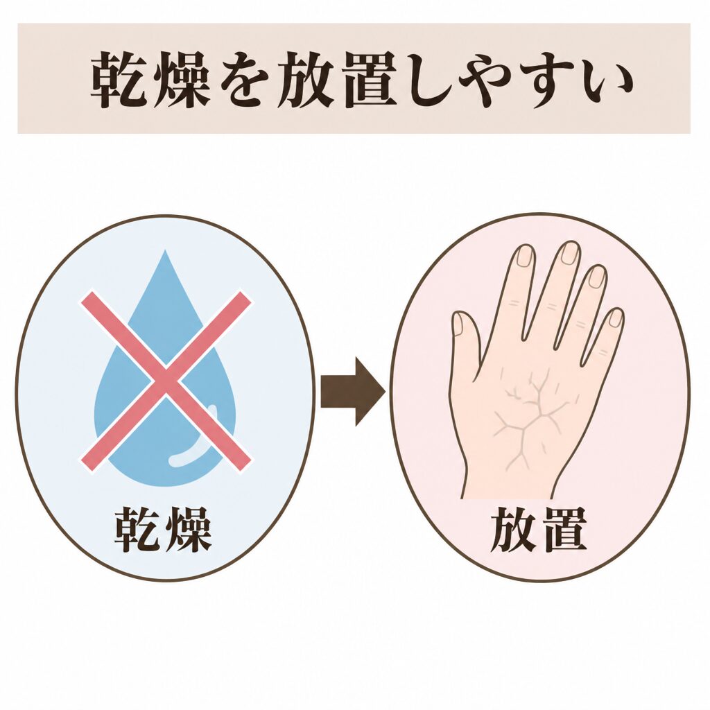乾燥を放置しやすい図