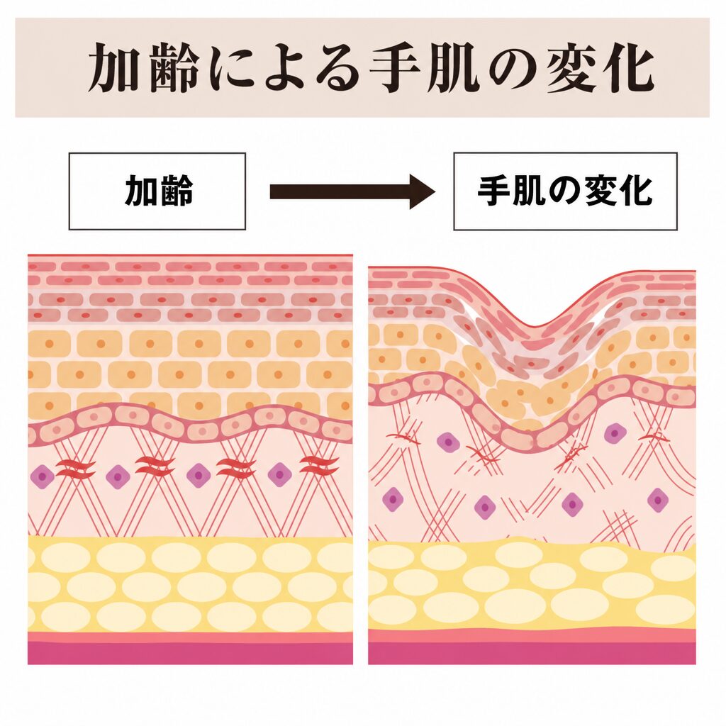 画像1_加齢から手肌の変化につながる図