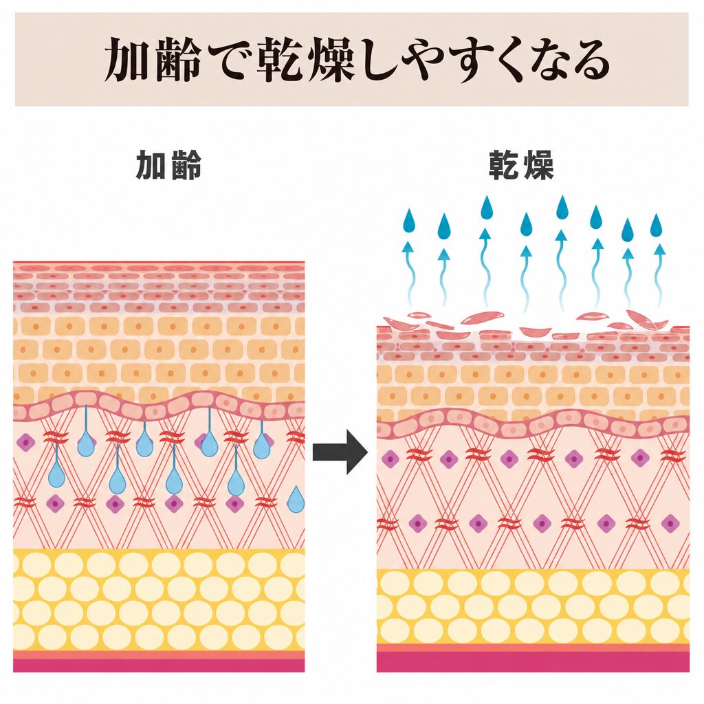 加齢で乾燥しやすくなる図