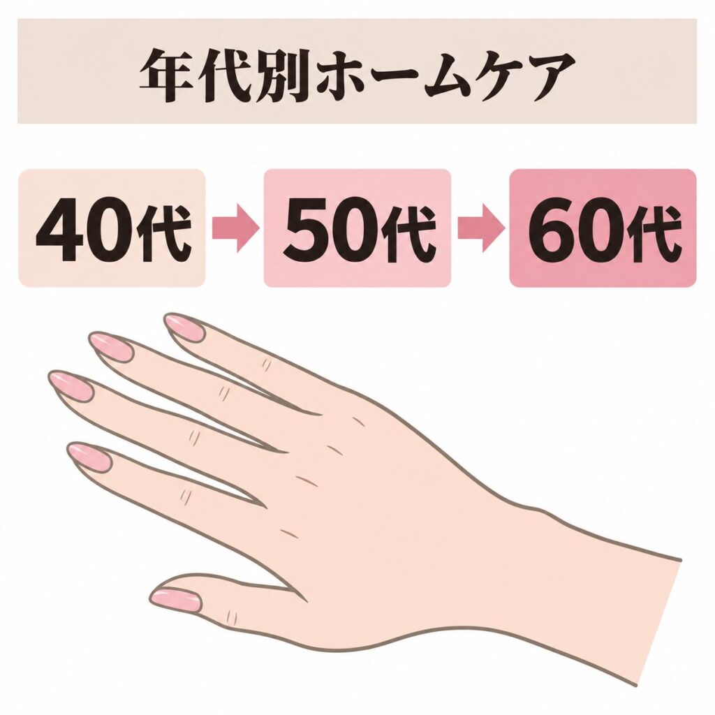 40代50代60代で変わるホームケアの年代別の考え方の図