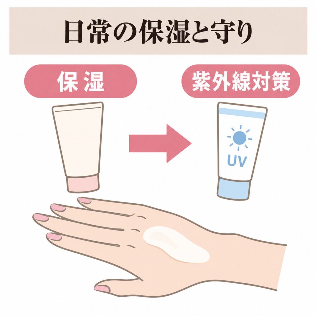 ホームケアで整えやすい日常の保湿と守りの図