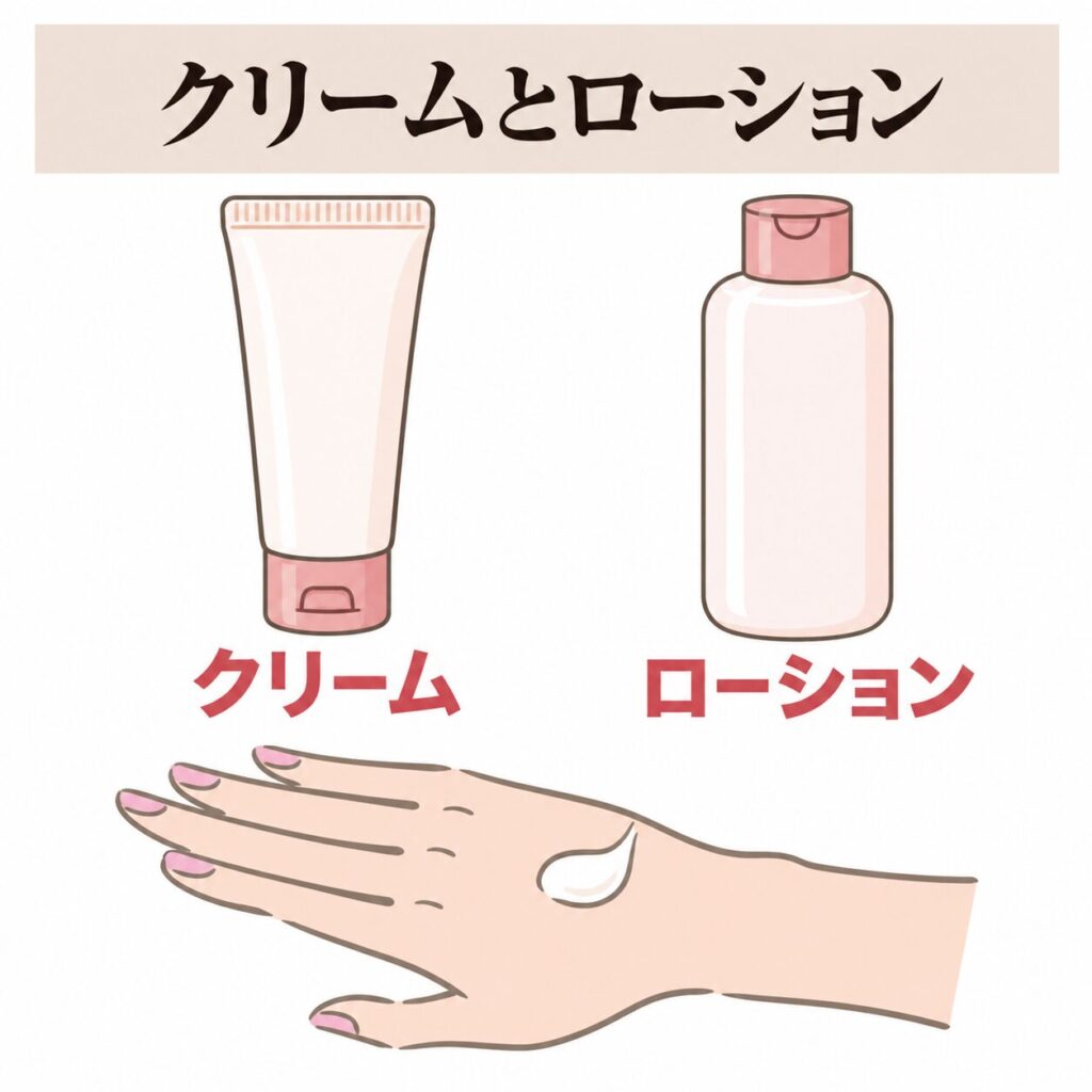 ヘパリン類似物質が入るクリームとローションの図