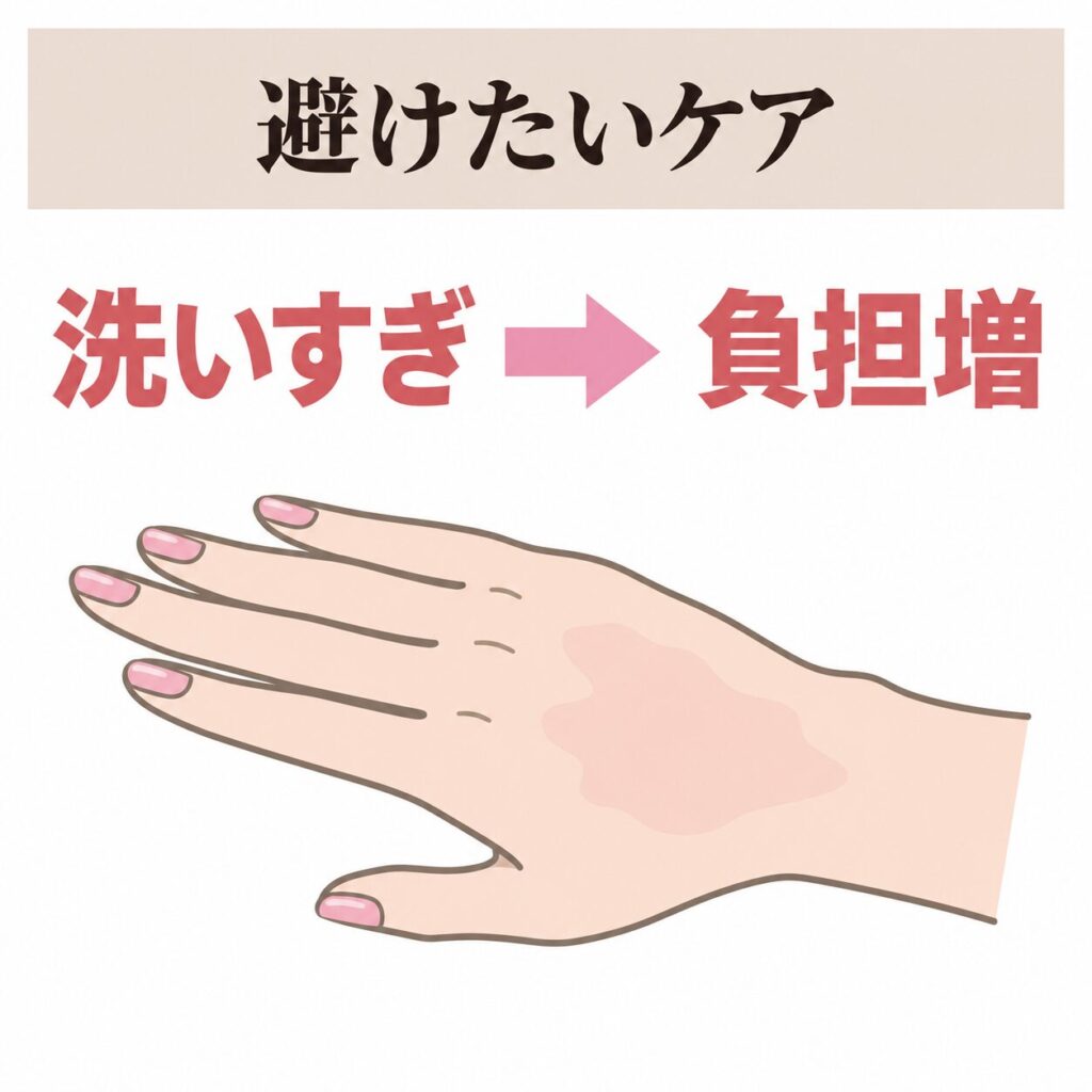 やってはいけないハンドケアの振り返り図