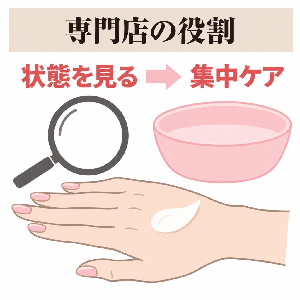 サロンケア専門店の役割の図