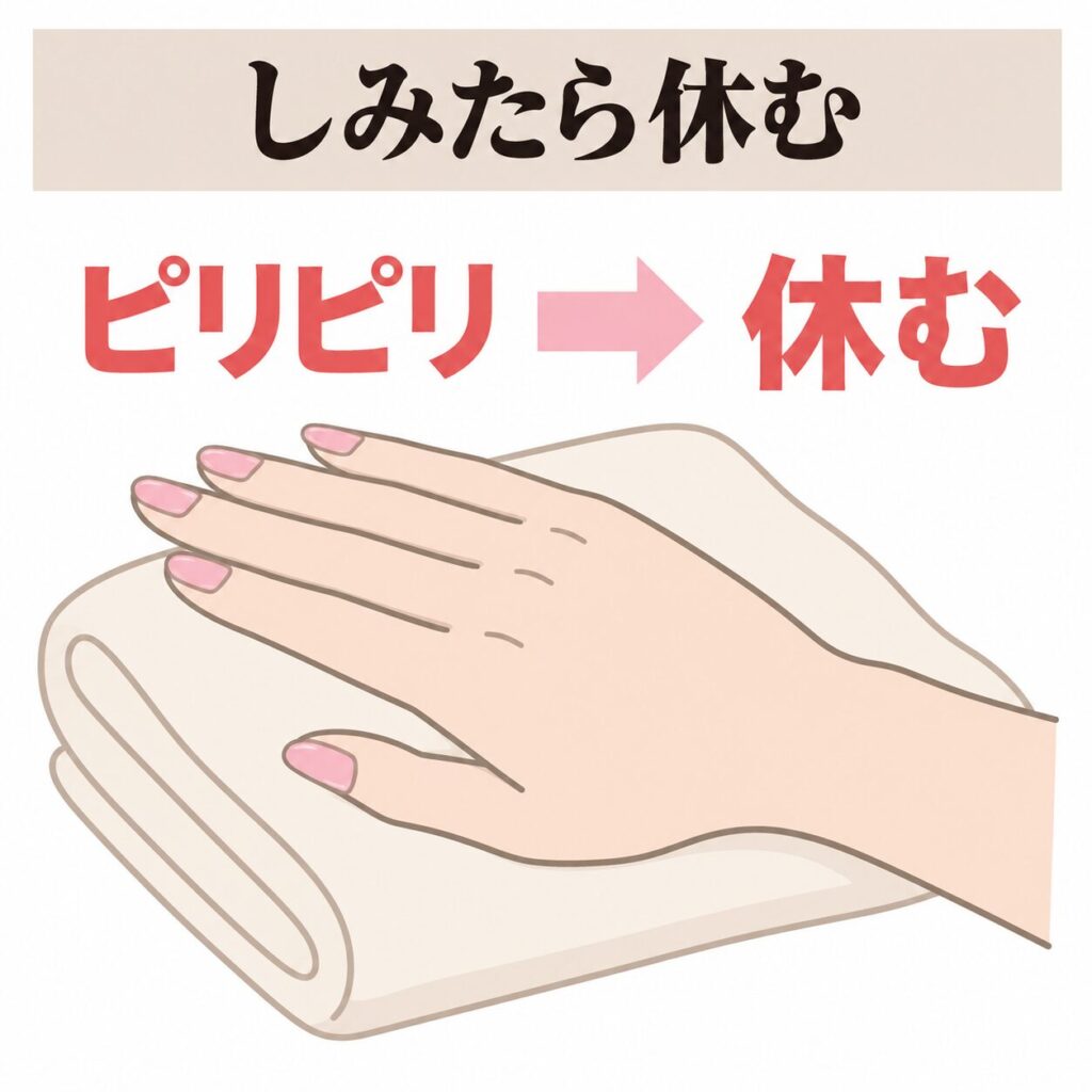 ヘパリン類似物質の製品が合わないときに休む判断の図