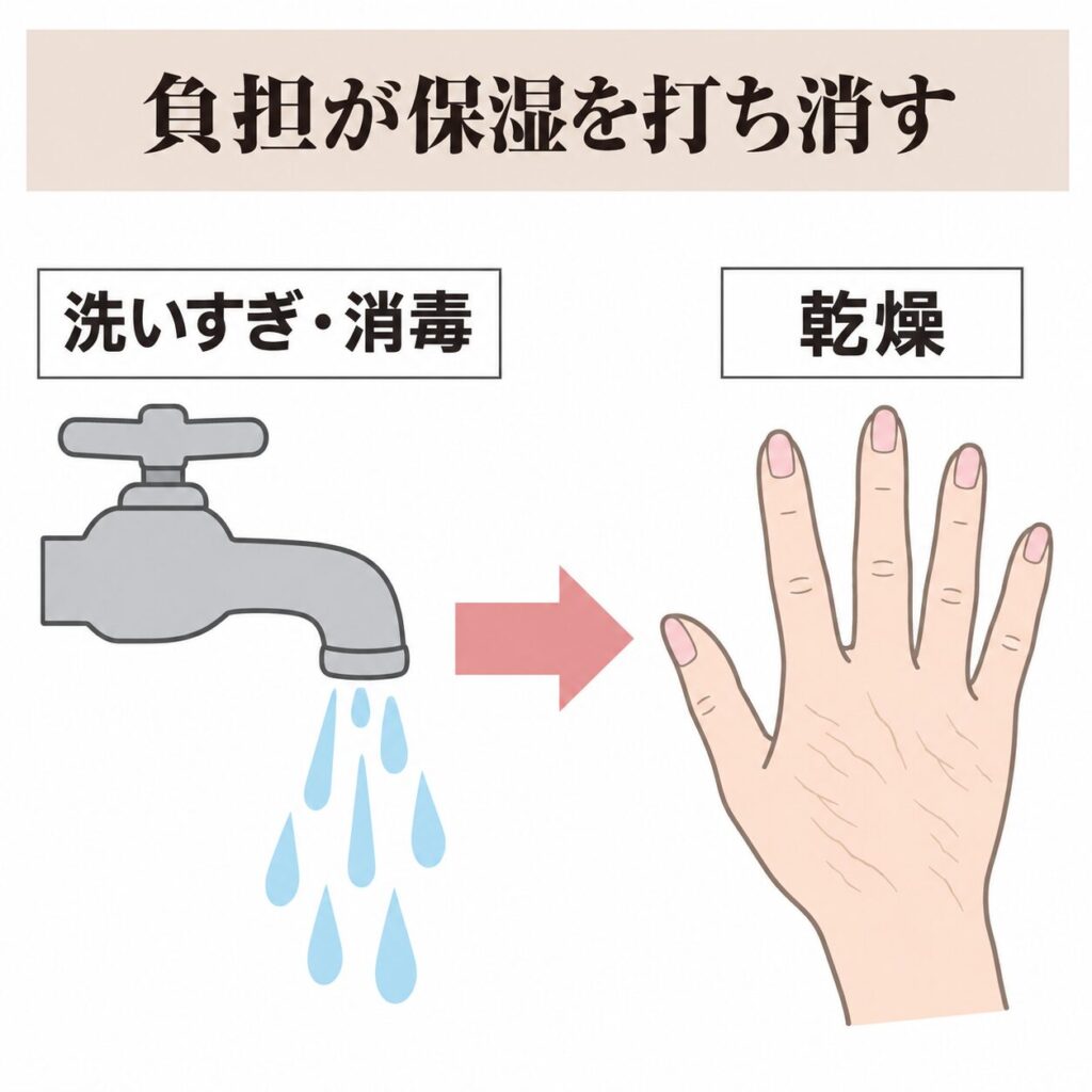 生活習慣が保湿を打ち消す図